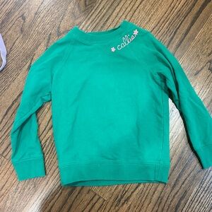 Primary CALLIE Girls' Green Long-Sleeve Pullover Top - Size 4/5